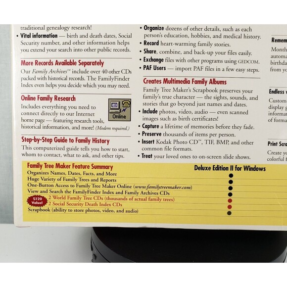 Vintage Windows Original Family Tree Maker 1996 Deluxe Edition II NEW Sealed - Picture 10 of 16